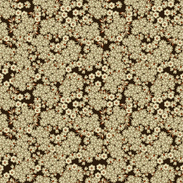 Vektorblume Nahtlose Muster Niedlichen Floralen Hintergrund — Stockvektor