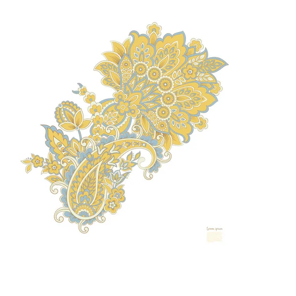 Damask Floral Paisley Colorful Vector Ornament — 스톡 벡터