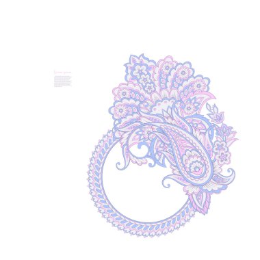 Damask desenli vektör çiçek süsü