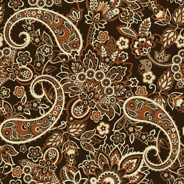 Paisley Seamless Pattern Fabric Design — 스톡 벡터