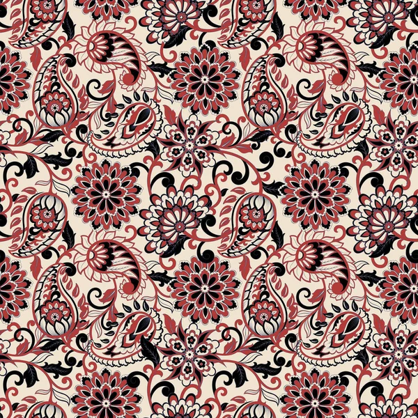 Floral Αδιάλειπτη Μοτίβο Paisley Στολίδι — Διανυσματικό Αρχείο