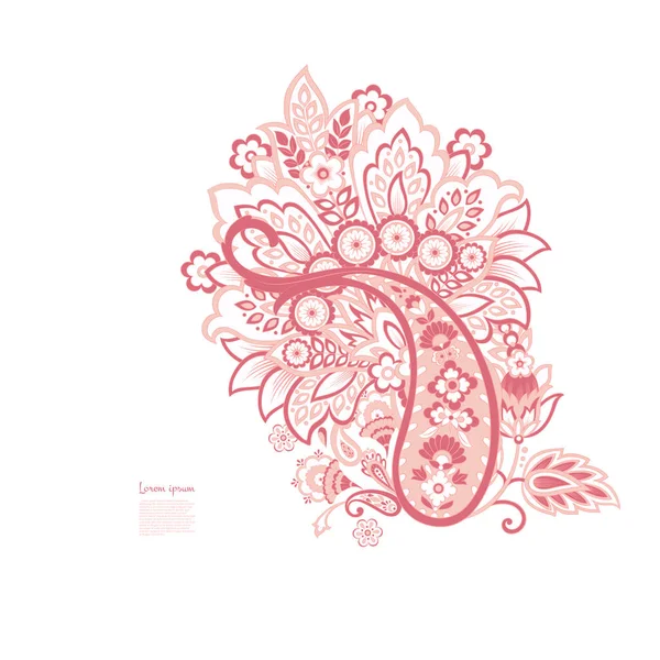 Paisley Floral Oriental Vector Isolated Pattern — Stock vektor