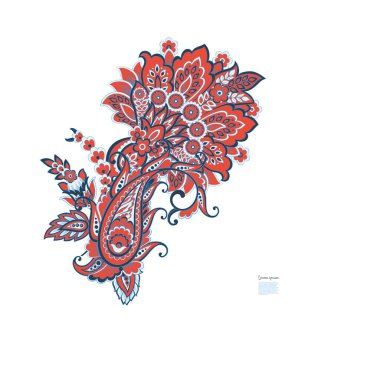 Paisley Çiçek Doğulu Etnik Düzen. Vektör Arapça Süslemesi