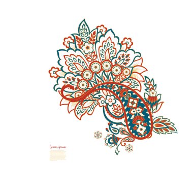 Paisley Floral oriental vector Isolated Pattern