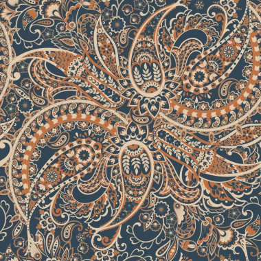 Paisley dikişsiz desen. Batik biçiminde vintage arkaplan