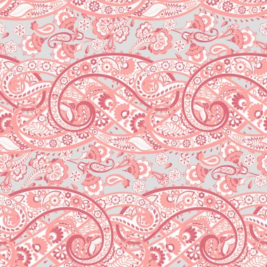 Paisley dikişsiz çiçek deseni. Vektör Damask vintage arkaplanı