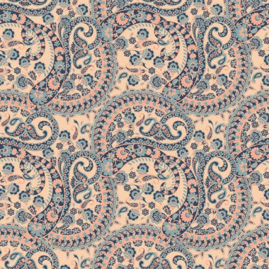 Paisley dikişsiz desen. Vektör etnik süsü