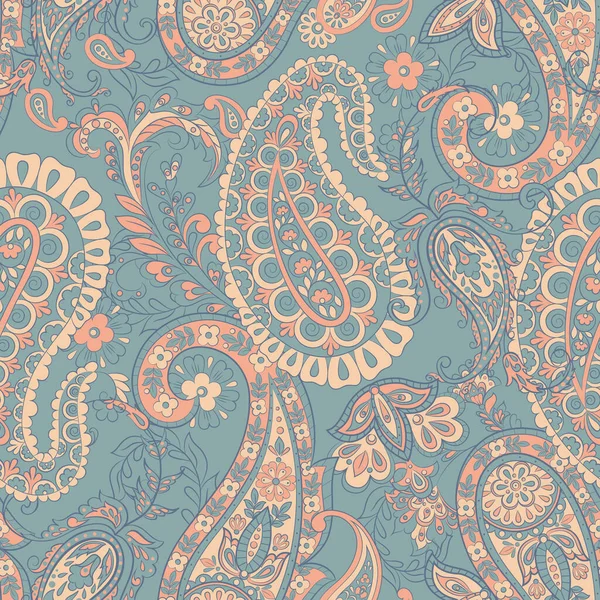 Patrón Paisley Fondo Textil Asiático Sin Costuras — Archivo Imágenes Vectoriales