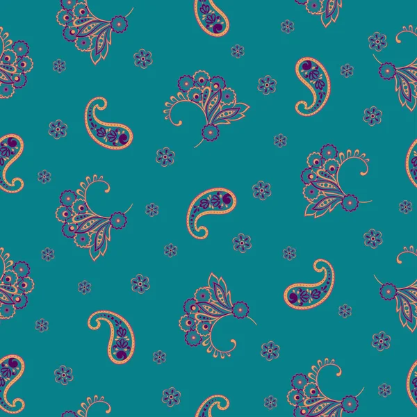 Nahtloses Muster Mit Paisley Ornament Vektorfloraler Hintergrund — Stockvektor