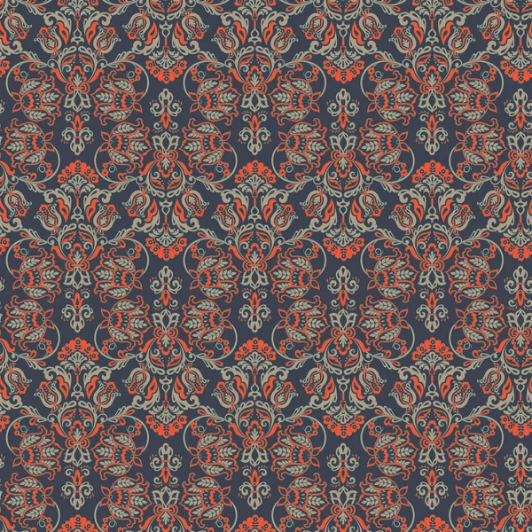 Ornate Damask Vintage Wallpaper Vector Seamless Pattern — Stock Vector