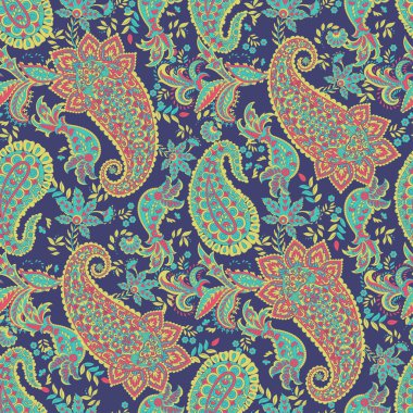 Paisley Damask süsü. Kusursuz Vektör deseni