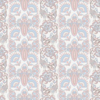 Etnik çiçekler pürüzsüz vektör deseni