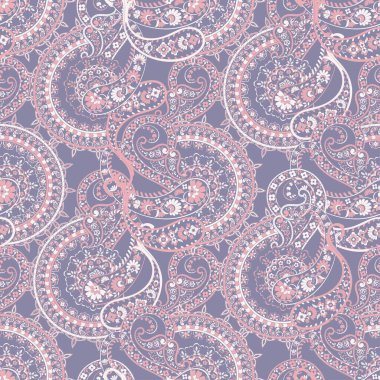 Hint tarzı çiçeklerle Paisley seamless modeli. 