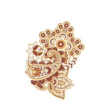 Paisley isolated. Card with paisley vector pattern. 