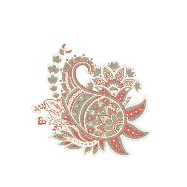 Damask Paisley isolated vector ornament