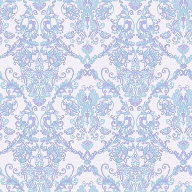 Vektör çiçekli duvar kağıdı. Klasik Barok çiçekli süs. Kusursuz vintage desen