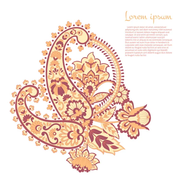 stock vector Paisley floral vector illustration in damask style