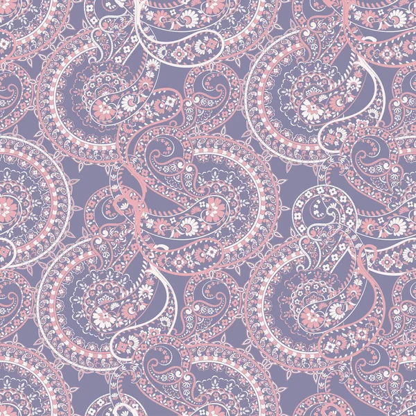 Paisley Nahtloses Muster Mit Blumen Indischen Stil — Stockvektor