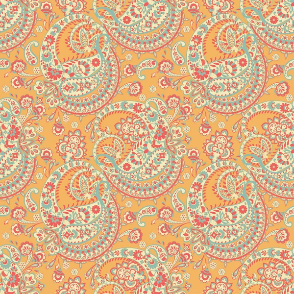 Paisley Seamless Pattern Fabric Design — Stock Vector
