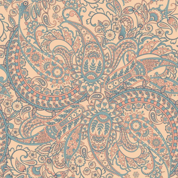 Płynny Wzór Paisley Vintage Tło Stylu Batik — Wektor stockowy