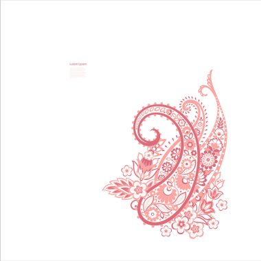 Hint, İran desenli desenli, izole bir süs.