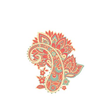 Paisley vektör deseni. Muhteşem çiçek, yapraklar