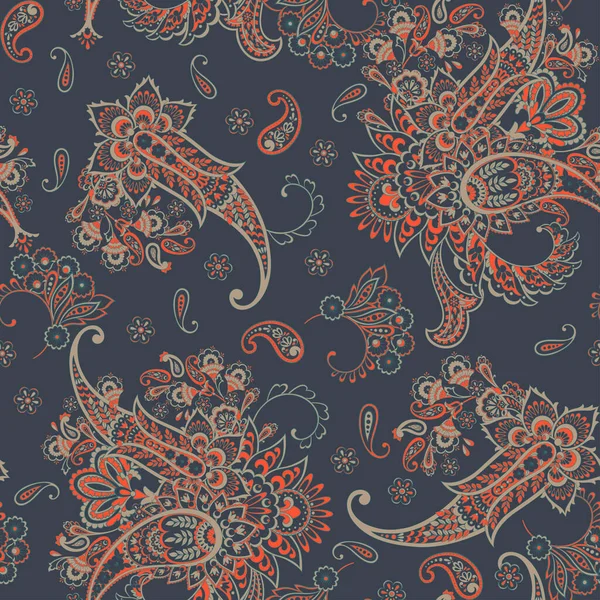Patrón Sin Costuras Paisley Vector Colorido Fondo Textil — Archivo Imágenes Vectoriales