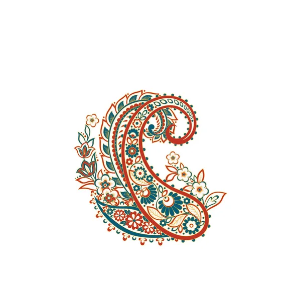 Paisley Isolated Card Paisley Isolated Design Paisley Vector Pattern Embroidery — Stok Vektör