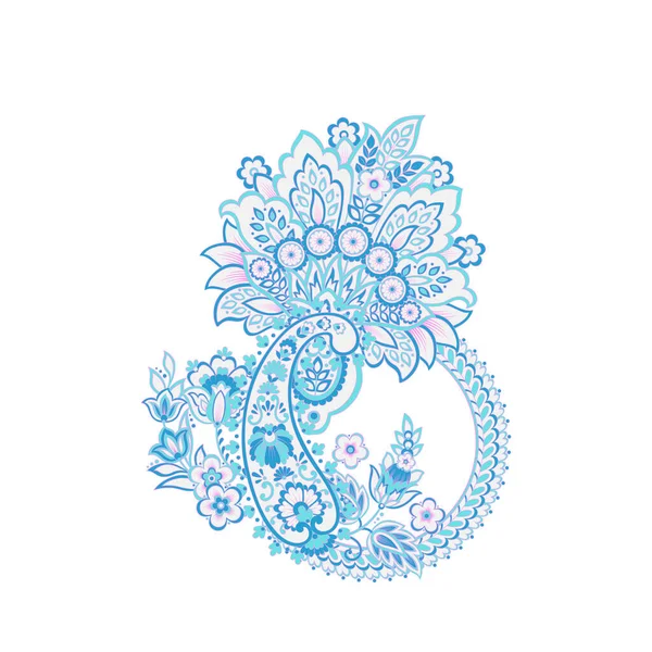 Floral Paisley Colorful Vector Ornament — Wektor stockowy