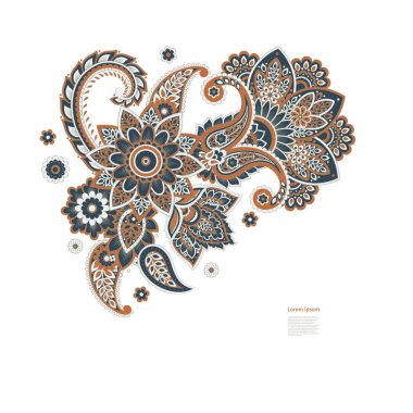 Hint tarzında Vektör Paisley deseni