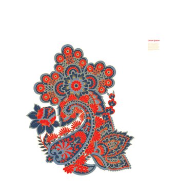 Paisley isolated. Card with paisley vector pattern. 