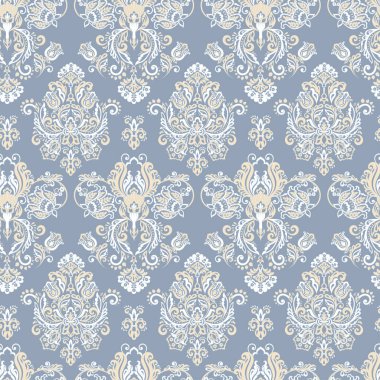 Çiçeksiz, desensiz, klasik bir çiçek. Klasik Barok duvar kâğıdı. Kusursuz vektör arkaplanı