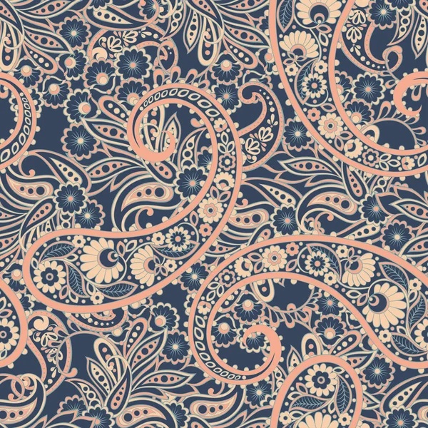 Patrón Sin Costuras Paisley Vector Fondo Vintage Estilo Batik — Archivo Imágenes Vectoriales
