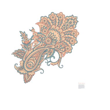 Vector Isolated indian pattern with paisley