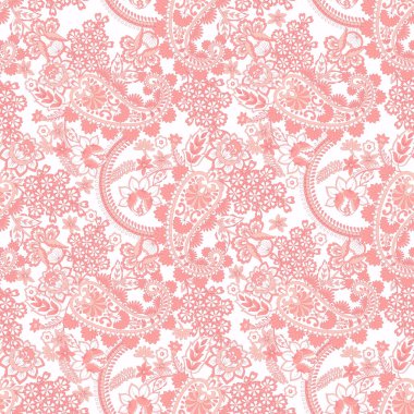 Şal desenli, desensiz bir süs. Çiçek dekoru süsleyin. Vektör illüstrasyonu