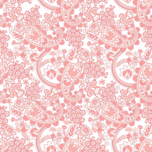 Nahtloses Muster Mit Paisley Ornament Ornate Florale Dekoration Vektorillustration — Stockvektor