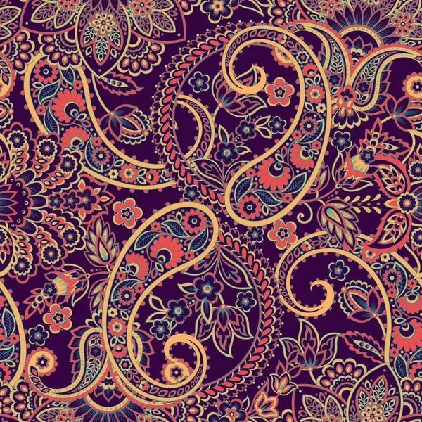 Paisley Nahtloses Vektormuster Hintergrund Batik Stil — Stockvektor