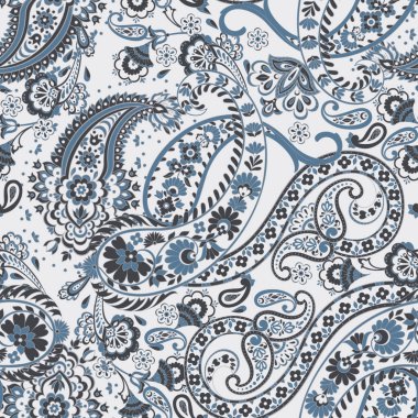 Paisley dikişsiz desen. damasör vektör arkaplanı