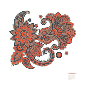 Hint tarzında Vektör Paisley deseni