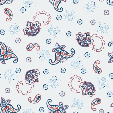 Paisley dikişsiz çiçek deseni. Damask vintage arkaplanı