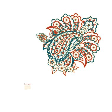 isolated paisley vector floral ornament
