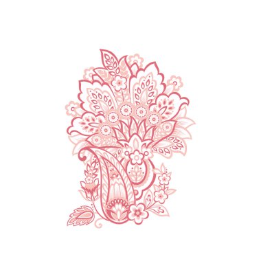 Paisley Vektör Deseni. İzole edilmiş Asya İllüstrasyonu