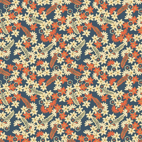 Lindo Patrón Sin Costuras Flor Textura Floral Vectorial — Archivo Imágenes Vectoriales