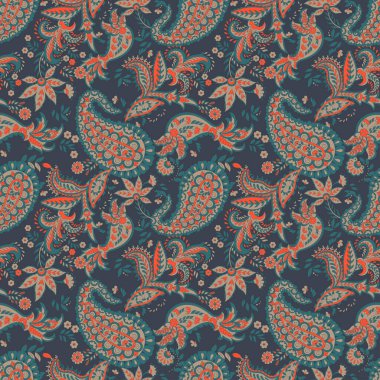 Şal desenli. Kusursuz eski çiçek arkaplanı