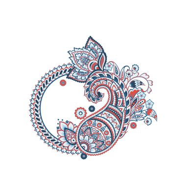 Paisley Floral oriental Vector Isolated Pattern