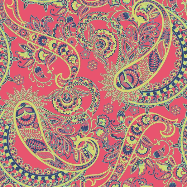 Patrón Sin Costuras Paisley Fondo Vintage Estilo Batik — Vector de stock
