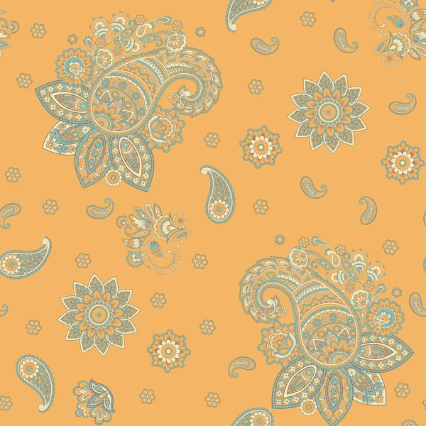 Paisley Seamless Pattern Vintage Background Batik Style — Stock Vector