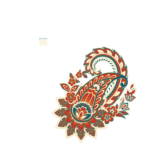 Paisley Isolated Card Paisley Isolated Design Paisley Vector Pattern Embroidery — 图库矢量图片