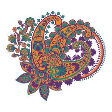 Paisley vektör çiçek çizimi