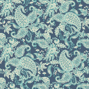 Paisley deseni. Kusursuz Asya Tekstil Arkaplanı